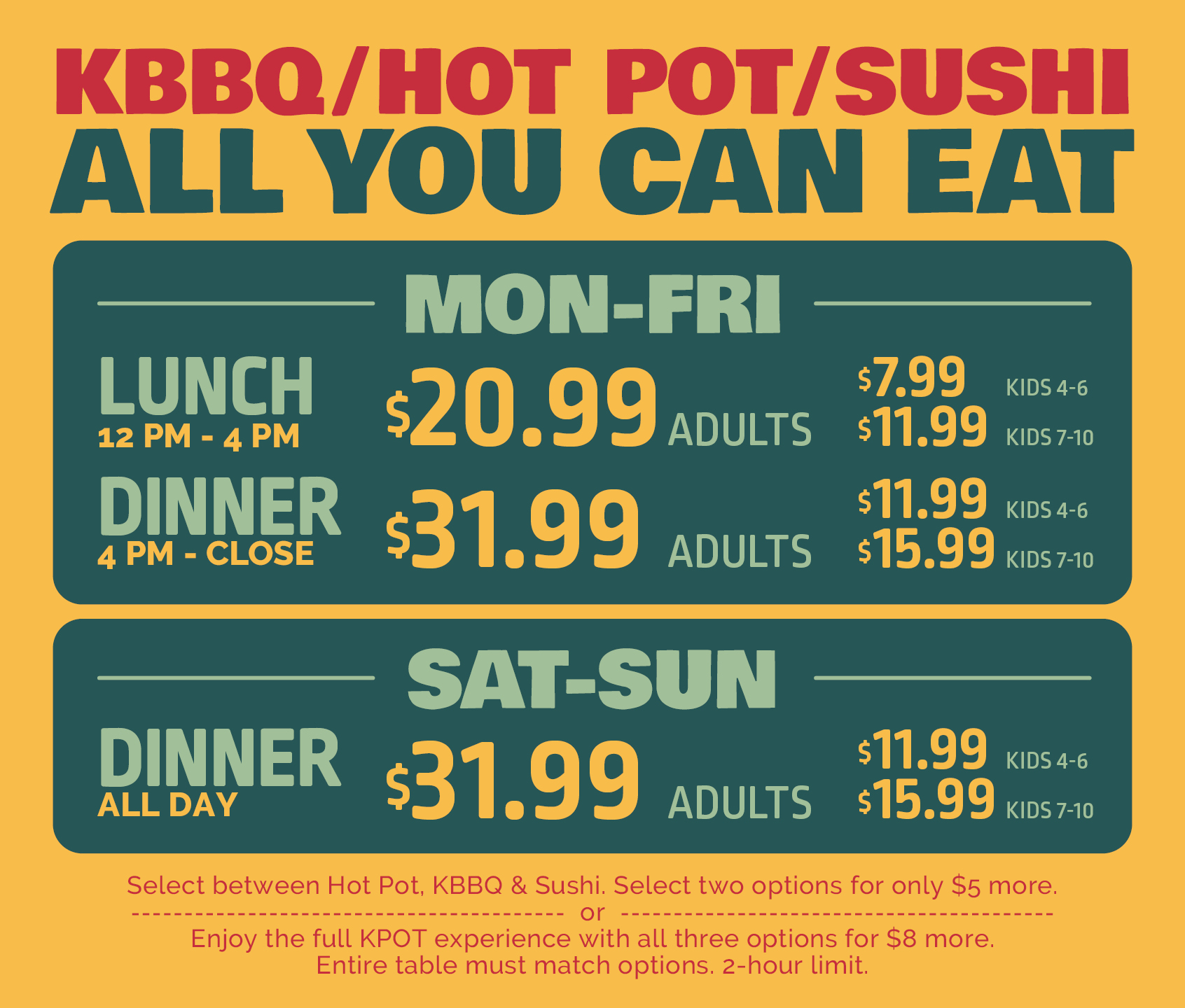 KPOT Staten Island Pricing