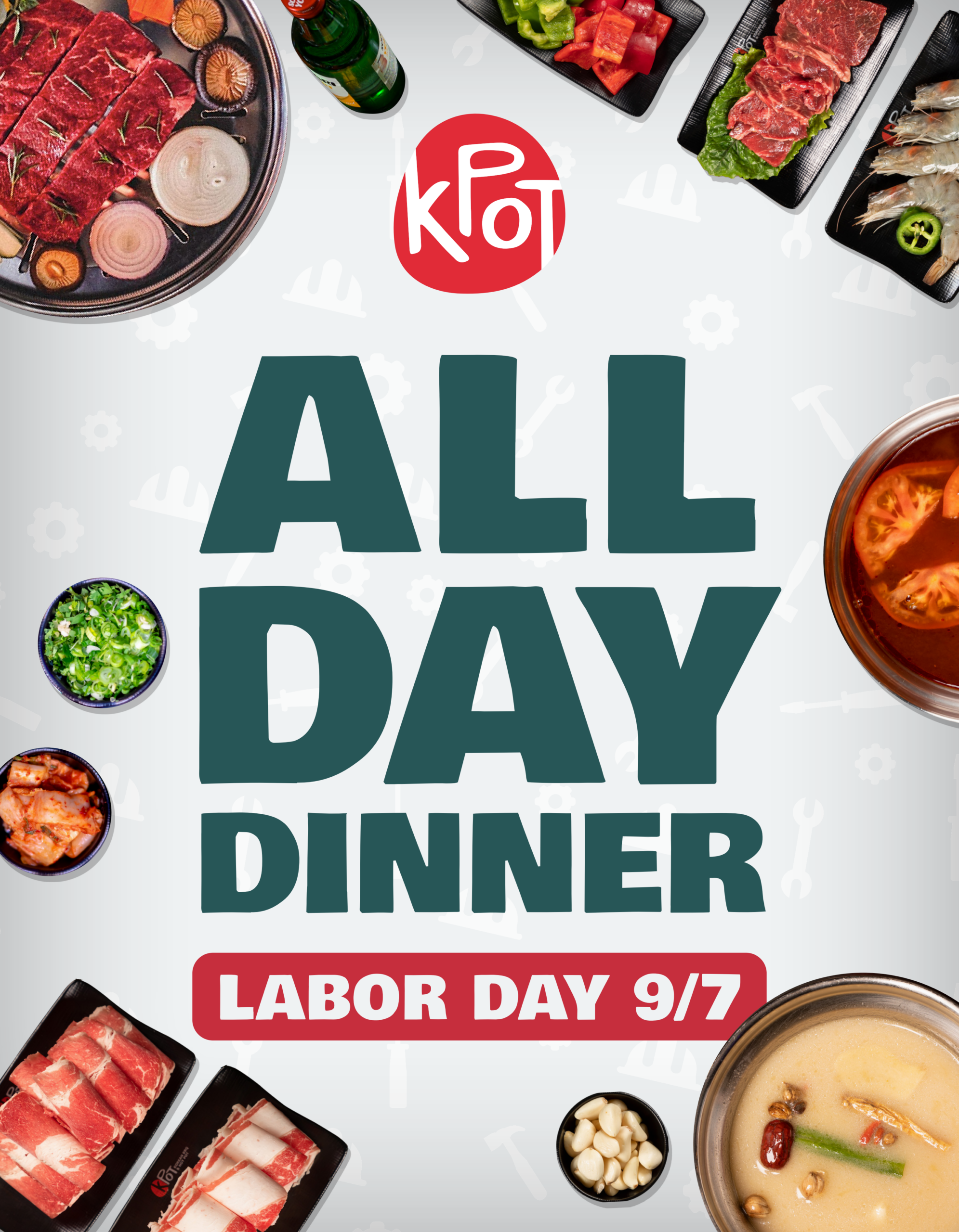All day dinner Labor Day 9/7