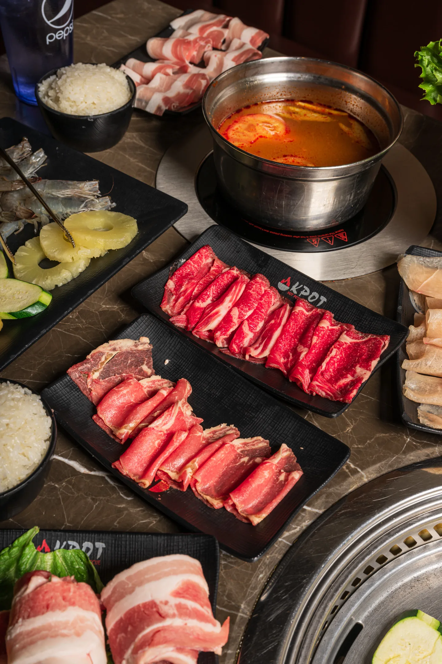 Meats on a table at KPOT