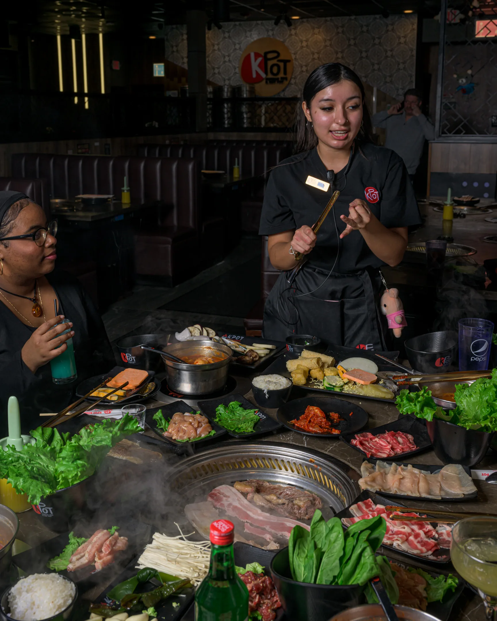 Server at KPOT giving instructions